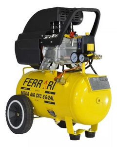 Compressor Ar Mega Air Portátil 8,6pcm/24l 2hp 127V Ferrari Cor Amarelo