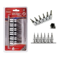 Jogo de chave Soquete Torx De 5 Pontas com 6 Peças Corneta Cor Cinza