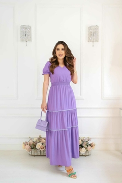Vestido Longo Fluído em Viscolinho - Angelina - Elaine Cristina Moda Feminina