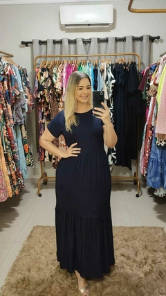 Vestido Longo em Malha Premium - Versatilidade e Estilo - Pietra Help Chick - Elaine Cristina Moda Feminina