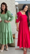 Vestido em Linho Max Midi - Vicky Help Chick