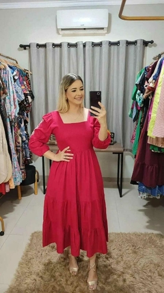 Vestido em Linho Max Midi - Vicky Help Chick - comprar online