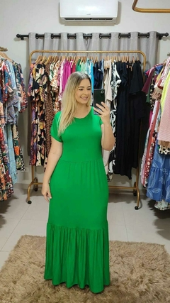 Vestido Longo em Malha Premium - Versatilidade e Estilo - Pietra Help Chick - loja online