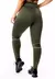 Calça Legging com Detalhes em Vivo Branco Cintura Alta Fitness Academia Verde Militar na internet