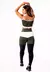 Feminino Calça Legging Levanta Bumbum Preta com Verde Militar e Branco Cintura Alta e Cropped Alcinha Academia Conjunto Fitness na internet