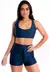 Cropped Liso e Short Liso Azul Marinho Conjunto na internet