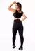 Calça Legging Preta Com Detalhe em Vivo Branco Cintura Alta e Cropped Regata Academia Conjunto Fitness Feminino - comprar online