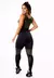 Calça Legging Preta com Verde Militar Cintura Alta e Cropped Regata com Detalhes em Tela Academia Conjunto Fitness na internet