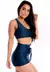 Cropped Liso e Short Liso Azul Marinho Conjunto