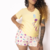 Pijama No Mundo da Lua Adulto Feminino TurmaTube Amarelo - TurmaTube - loja online