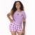 Pijama No Mundo da Lua Adulto Feminino Valentinha Roxa Carinha - TurmaTube