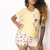 Pijama No Mundo da Lua Adulto Feminino TurmaTube Amarelo - TurmaTube - TurmaTube