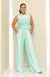 Conjunto Calça Pantalona Bicolor e Blusa Cavada - Azul na internet