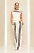 Conjunto Calça Pantalona Bicolor e Blusa Cavada - OFF - Pannu - Moda Comfy