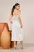 Conjunto Poá com Saia de Cós com Nó Modelagem Incrível - Branco Estampado na internet