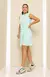 Conjunto Bermuda Soltinha e Blusa Linda Regata c/ zíper - Azul Nevoa - Pannu - Moda Comfy