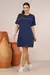 Imagem do Vestido Comfy Amplo com Bolso Cargo 100% Moletom Algodão - Azul Resort