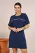Vestido Comfy Amplo com Bolso Cargo 100% Moletom Algodão - Azul Resort - loja online