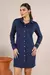 Vestido Chemise Manga Longa com botões Moletinho Premium - Azul Resort - loja online