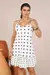 Vestido Poá Babado Moletinho Premium - Branco Estampado - loja online