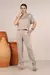 Conjunto Calça e Blusa Ampla com Zíper Moletinho Premium - Bege Diurno - comprar online
