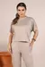 Conjunto Calça e Blusa Ampla com Zíper Moletinho Premium - Bege Diurno - Pannu - Moda Comfy