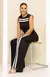 Conjunto Calça Pantalona Bicolor e Blusa Cavada - Preto na internet