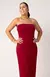Vestido Tubinho em Malha Canelada Guatemala - Acinturado com Zíper nas Costas - Bordô - comprar online