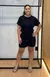 Conjunto Short Manga Morcego em Malha Texturizada - Preto - comprar online