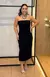 Vestido Tubinho em Malha Canelada Guatemala - Acinturado com Zíper nas Costas - Preto - comprar online