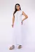 Vestido Longo Branco com Strass e Fenda Lateral - Branco - comprar online