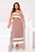 Conjunto Top Listrado e Saia Moletinho Premium - Marrom - comprar online