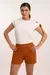 Imagem do Conjunto Canelado Boulevard com Blusa Visco Modal Cavada e Ilhós - Marrom