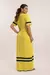 Vestido Moletinho Premium Bicolor Modelagem Ampla - Amarelo na internet
