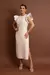 Vestido Midi com Fendas Laterais - Bege - comprar online