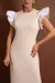 Vestido Midi com Fendas Laterais - Bege - Pannu - Moda Comfy