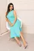 Vestido Regata Midi com Fendas Laterais - Azul - Pannu - Moda Comfy