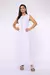 Vestido Longo Branco com Strass e Fenda Lateral - Branco - Pannu - Moda Comfy
