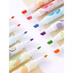 Kit 6 Marca Texto 2 Pontas Frutinhas Com Cheirinho - Cotton papelaria