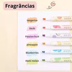 Kit 6 Marca Texto 2 Pontas Frutinhas Com Cheirinho - comprar online
