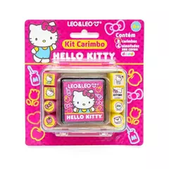 KIT CARIMBO HELLO KITTY - MALETA C/ 8 CARIMBOS + 1 ALMOFADA - LEO&LEO