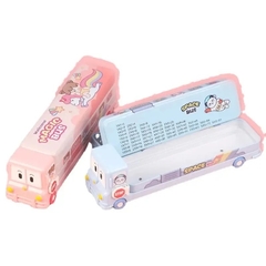Estojo Escolar Metal ônibus - Presente Infantil - Presente Kawaii - Cotton papelaria