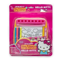 MEU PRIMEIRO KIT DE PINTURA HELLO KITTY - BLISTER C/ 1 LIVRO DE ROLO + SUPORTE + 4 HIDROCORES + 4 LÁ
