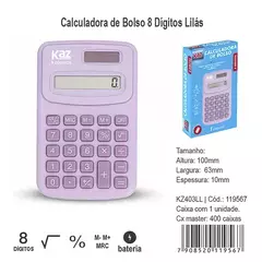 CALCULADORA DE BOLSO 8 DIG CORES PASTEL na internet