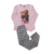 Conjunto camiseta manga longa + legging cotton Cute Girls Urso Rosa/Preto/Marron - Mundi - comprar online