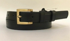 Cinto Preto Clássico Fivela Ouro Velho