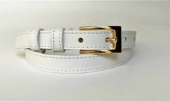 Cinto Fino Branco 2cm quadrada M