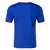 Camisa feminina Nike na cor azul, vista de costas, com detalhes em vermelho.