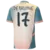 Camisa do Manchester City 24/25 na cor azul e rosa, com o nome "DE BRUYNE" e o número 17 nas costas.