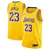 Camisa amarela do Los Angeles Lakers, edição Nike Icon, com o nome "JAMES" e o número 23, representando LeBron James.